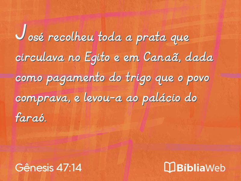 Gênesis 47:14 em imagem para compartilhar