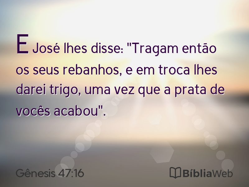 Gênesis 47:16 em imagem para compartilhar