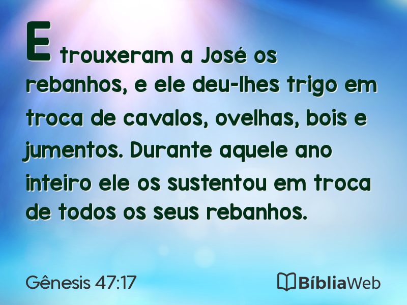 Gênesis 47:17 em imagem para compartilhar