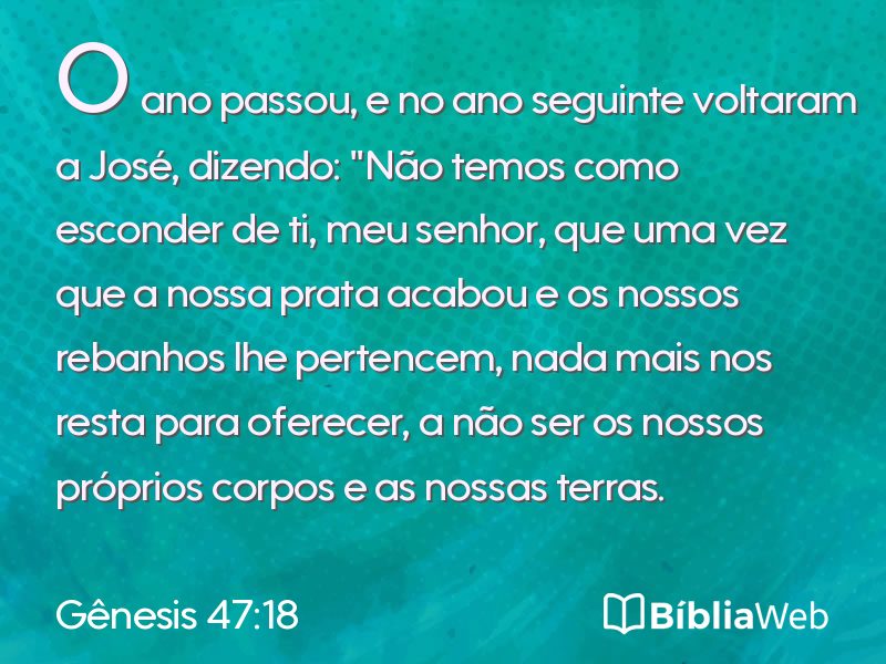 Gênesis 47:18 em imagem para compartilhar