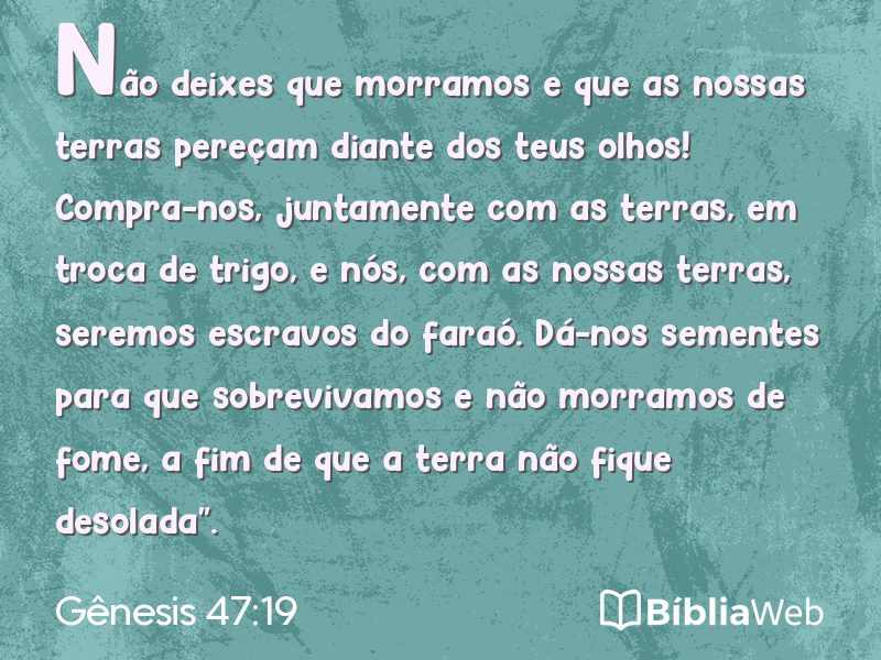 Gênesis 47:19 em imagem para compartilhar