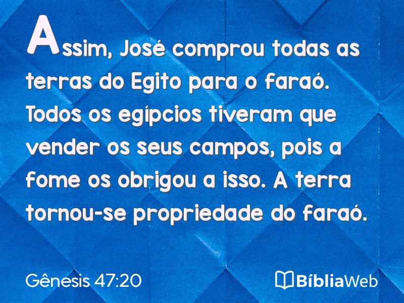 Gênesis 47:20 em imagem para compartilhar