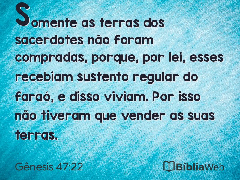 Gênesis 47:22 em imagem para compartilhar