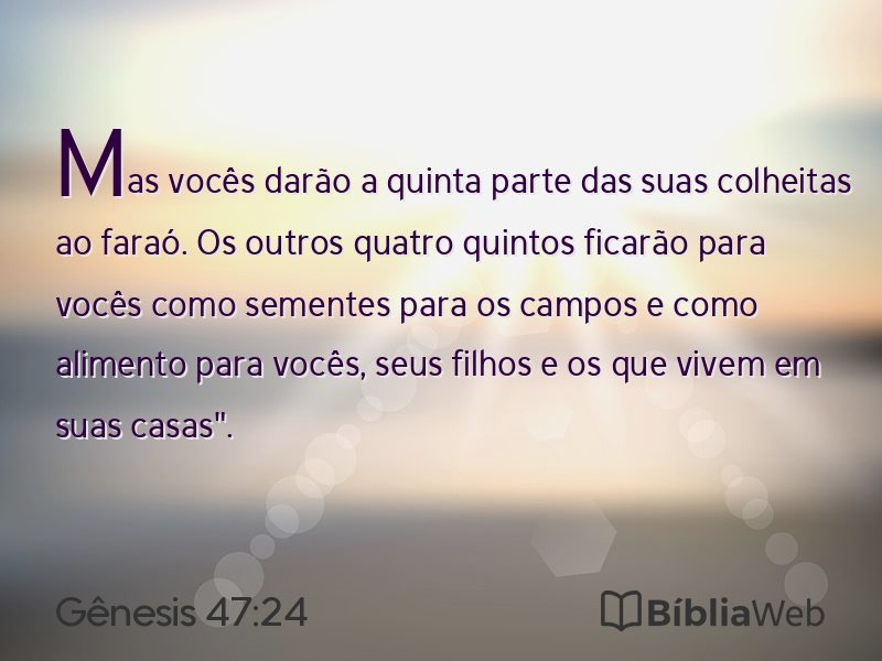 Gênesis 47:24 em imagem para compartilhar