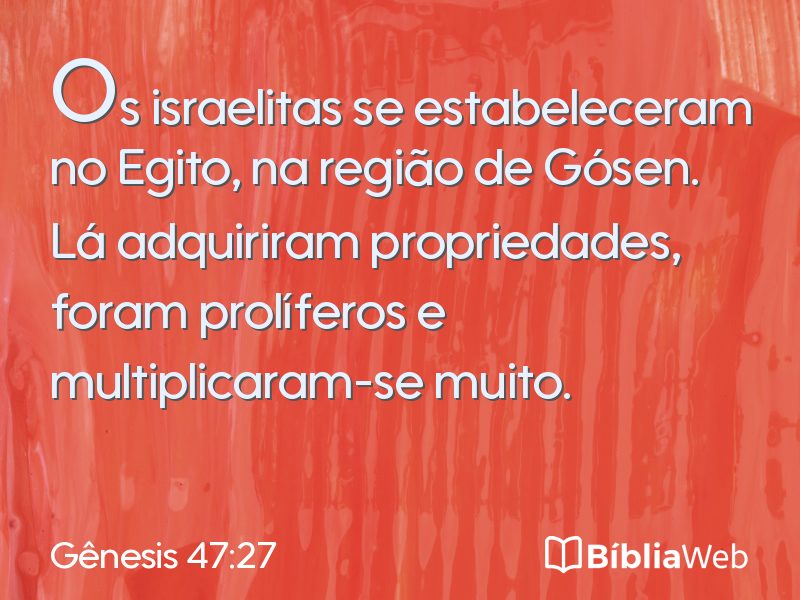 Gênesis 47:27 em imagem para compartilhar