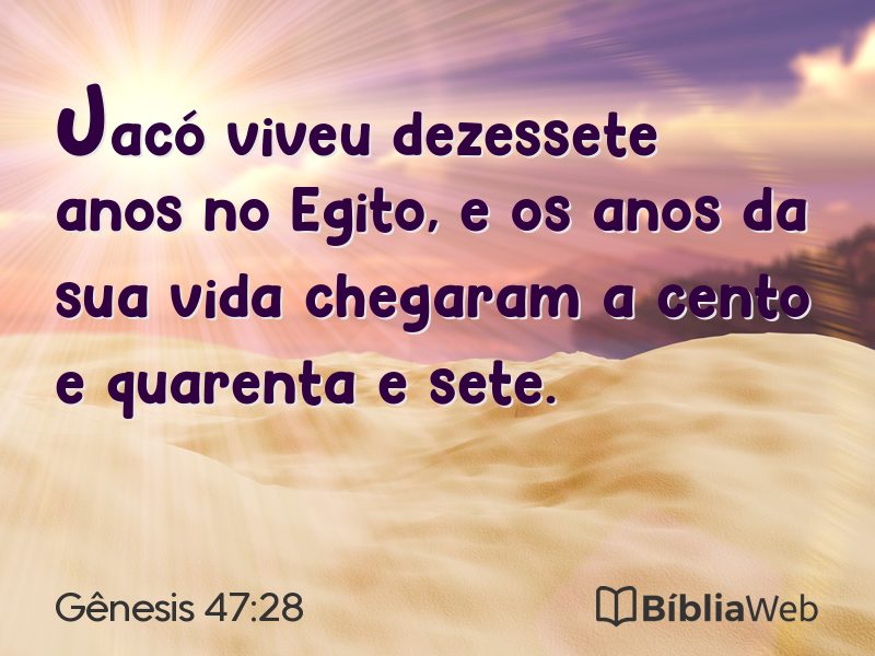 Gênesis 47:28 em imagem para compartilhar