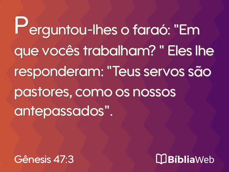 Gênesis 47:3 em imagem para compartilhar