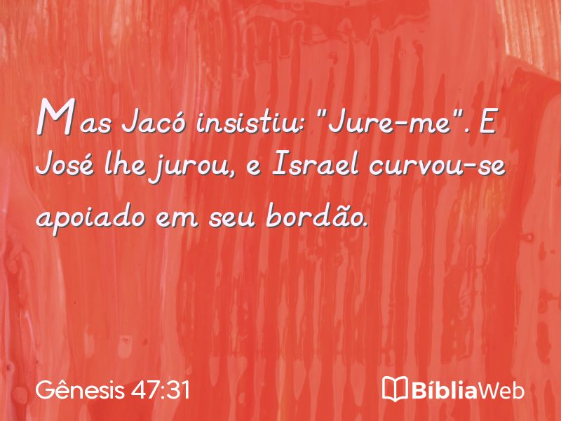 Gênesis 47:31 em imagem para compartilhar