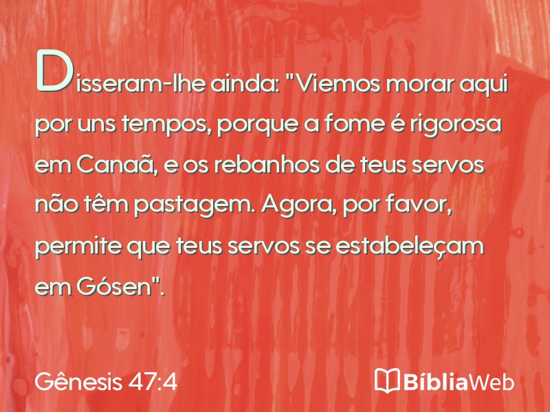 Gênesis 47:4 em imagem para compartilhar