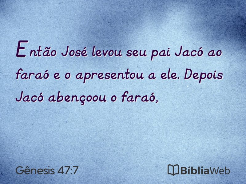Gênesis 47:7 em imagem para compartilhar