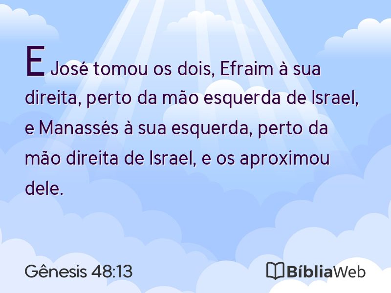 Gênesis 48:13 em imagem para compartilhar