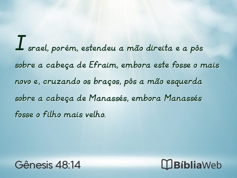 Gênesis 48:14 em imagem para compartilhar
