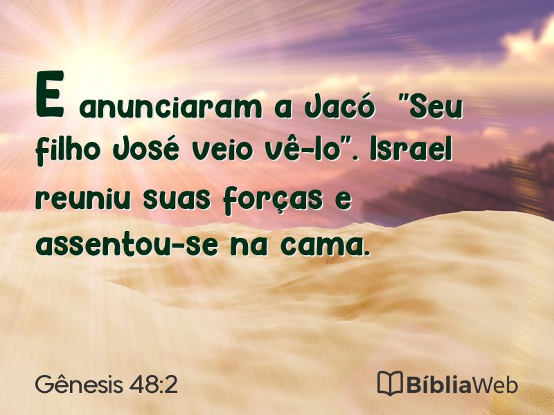 Gênesis 48:2 em imagem para compartilhar