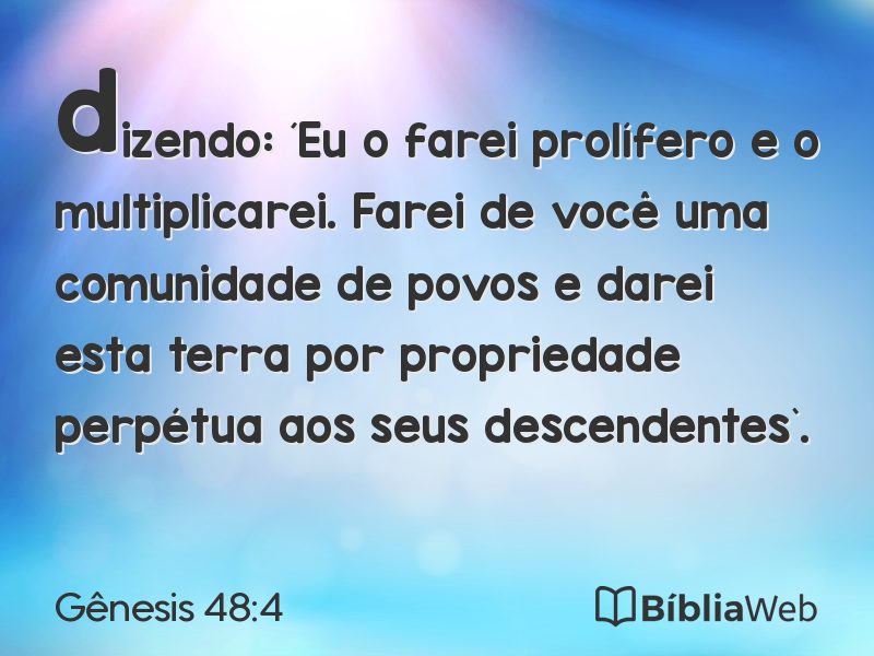 Gênesis 48:4 em imagem para compartilhar