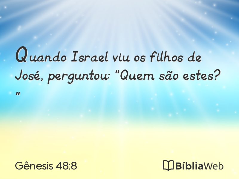 Gênesis 48:8 em imagem para compartilhar