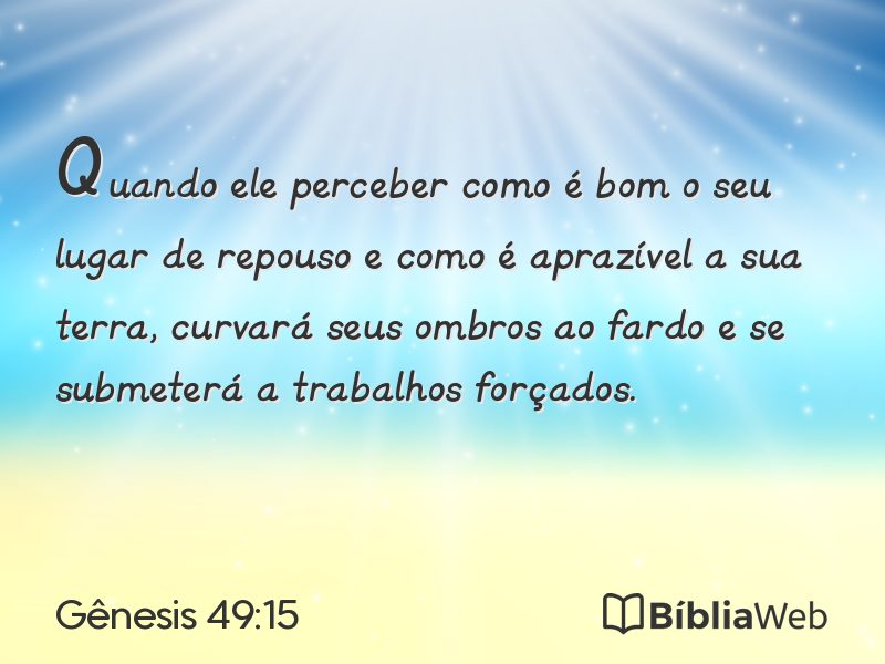 Gênesis 49:15 em imagem para compartilhar