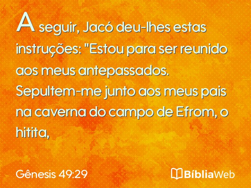 Gênesis 49:29 em imagem para compartilhar