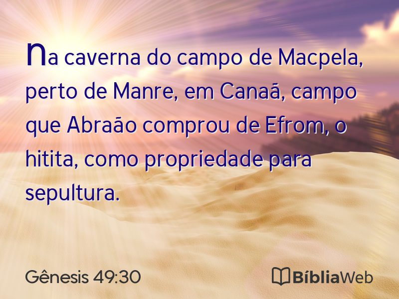 Gênesis 49:30 em imagem para compartilhar