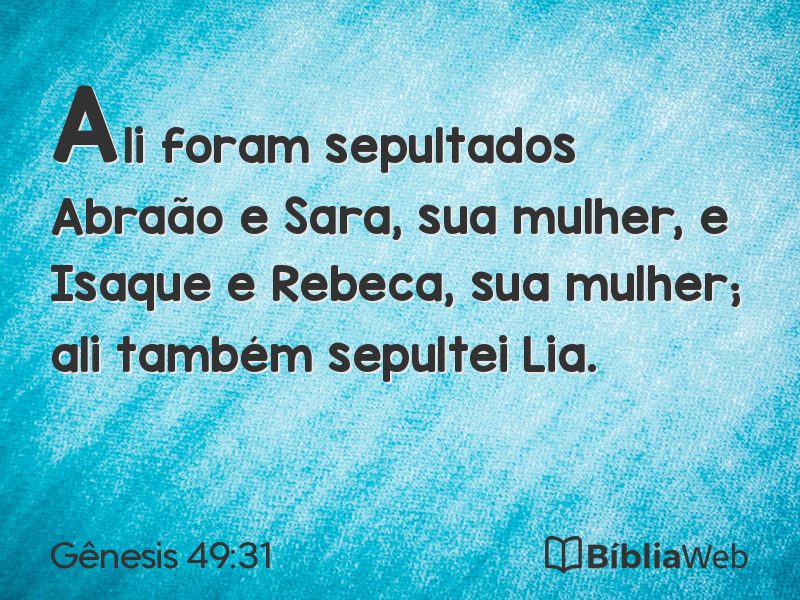 Gênesis 49:31 em imagem para compartilhar