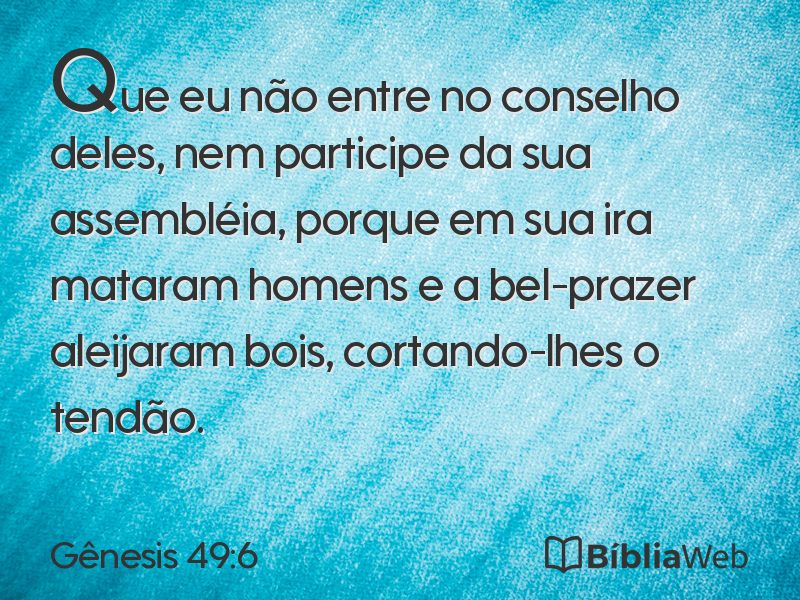 Gênesis 49:6 em imagem para compartilhar