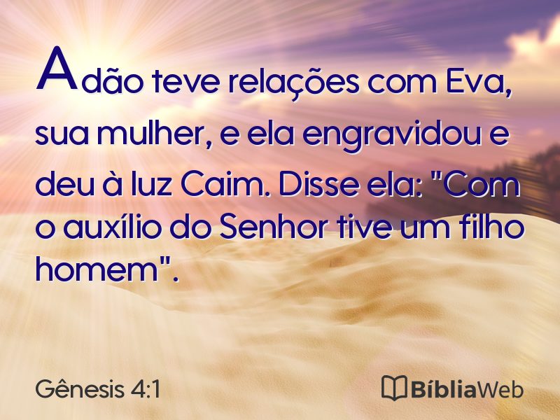 Gênesis 4:1 em imagem para compartilhar