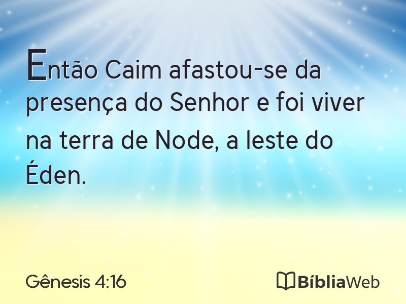 Gênesis 4:16 em imagem para compartilhar