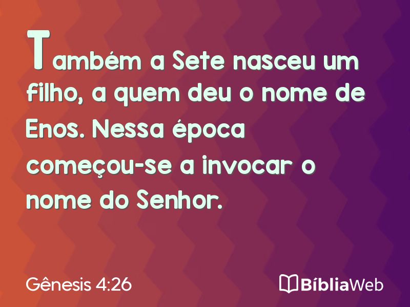 Gênesis 4:26 em imagem para compartilhar