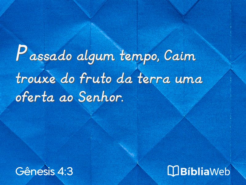 Gênesis 4:3 em imagem para compartilhar