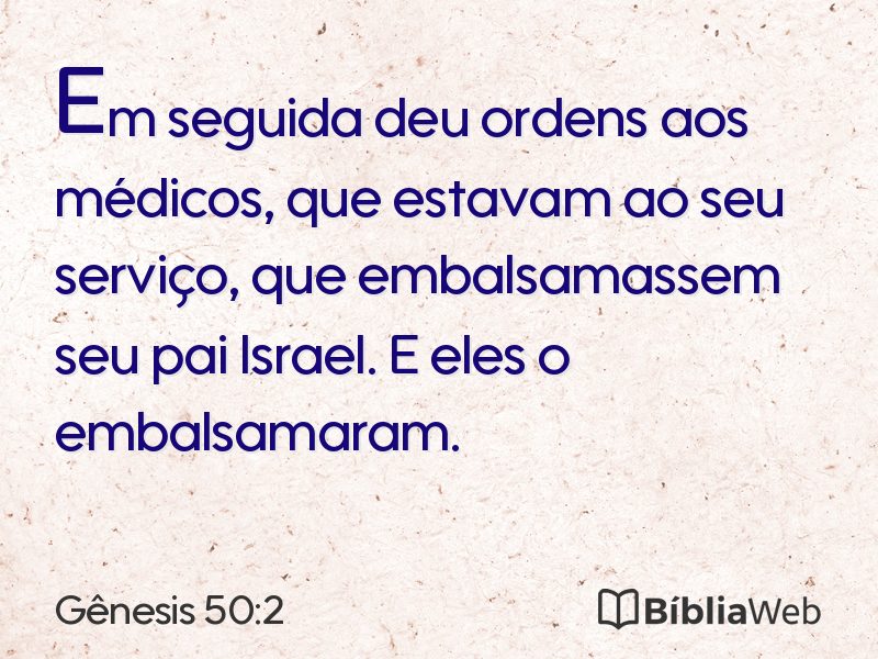 Gênesis 50:2 em imagem para compartilhar