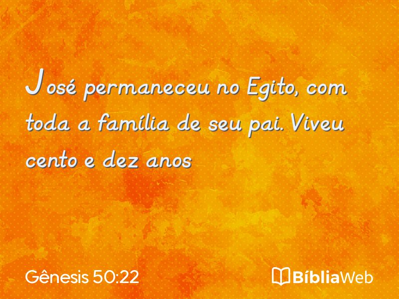 Gênesis 50:22 em imagem para compartilhar