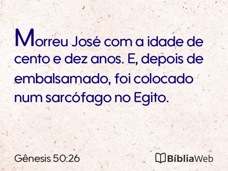 Gênesis 50:26 em imagem para compartilhar