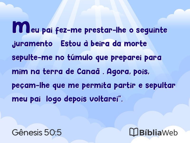 Gênesis 50:5 em imagem para compartilhar