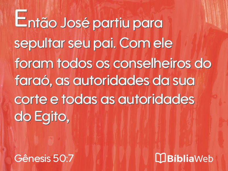 Gênesis 50:7 em imagem para compartilhar