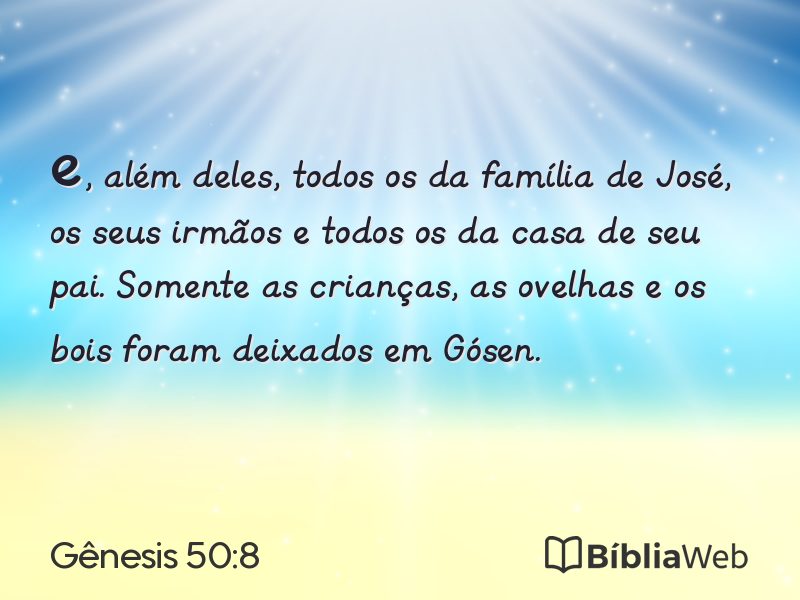 Gênesis 50:8 em imagem para compartilhar