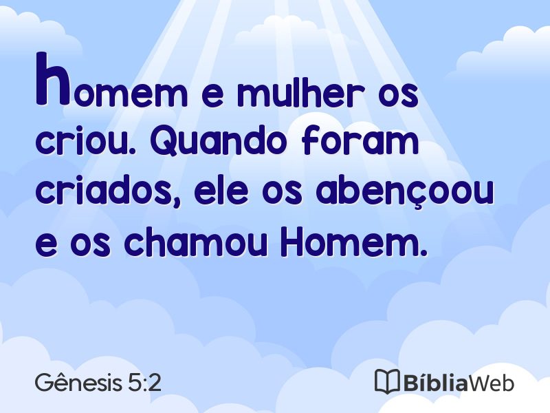 Gênesis 5:2 em imagem para compartilhar