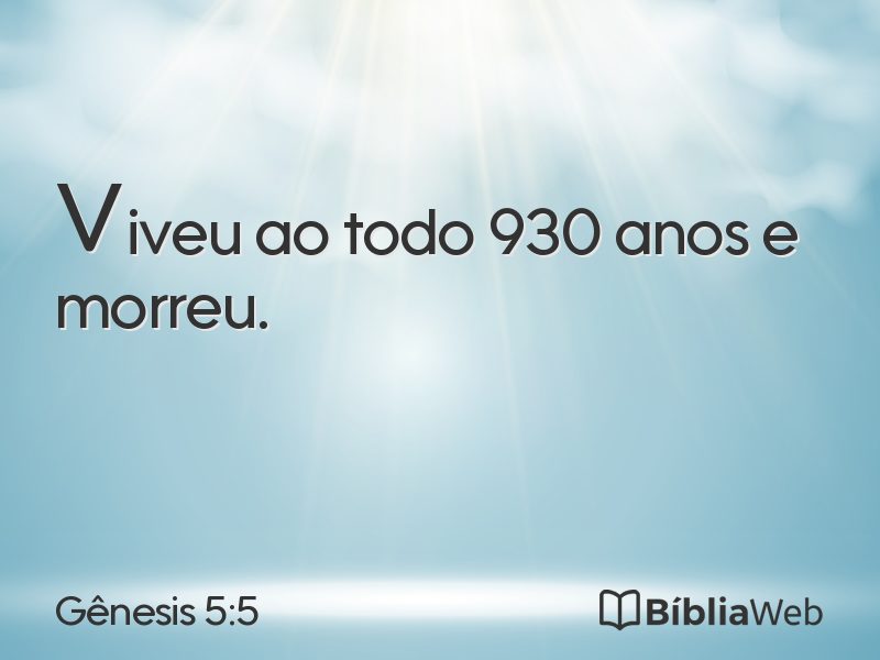 Gênesis 5:5 em imagem para compartilhar