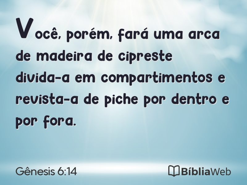 Gênesis 6:14 em imagem para compartilhar