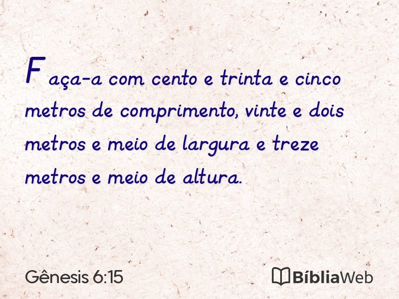 Gênesis 6:15 em imagem para compartilhar