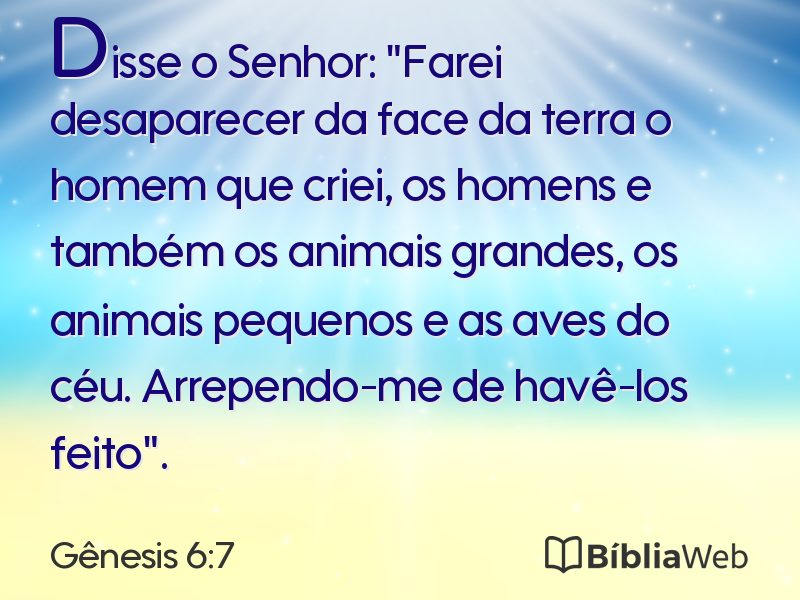 Gênesis 6:7 em imagem para compartilhar