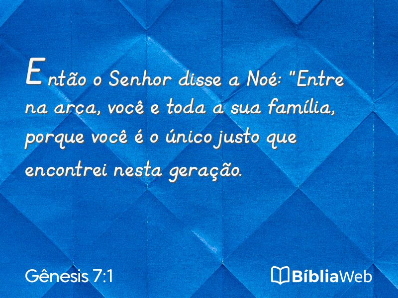 Gênesis 7:1 em imagem para compartilhar