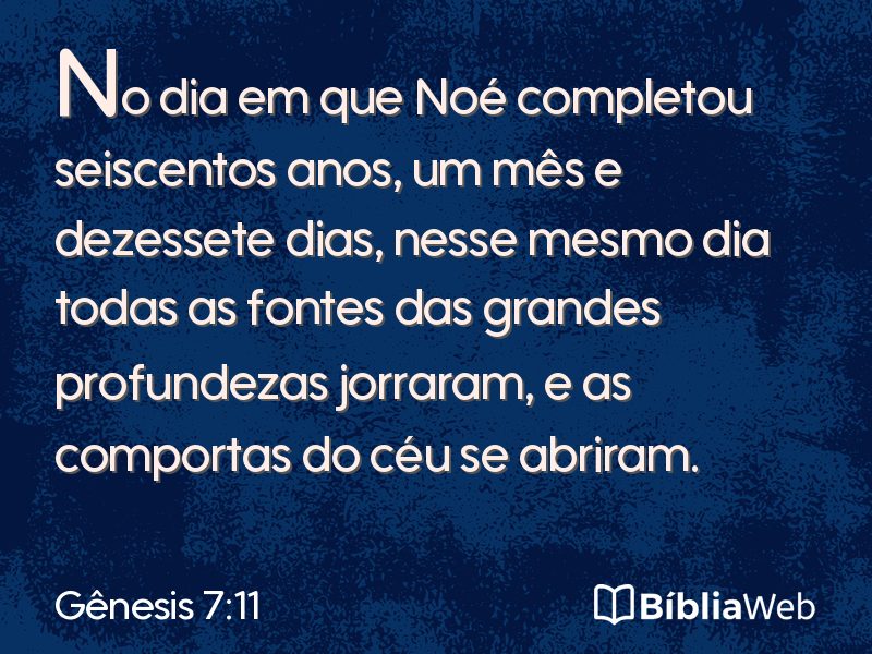 Gênesis 7:11 em imagem para compartilhar