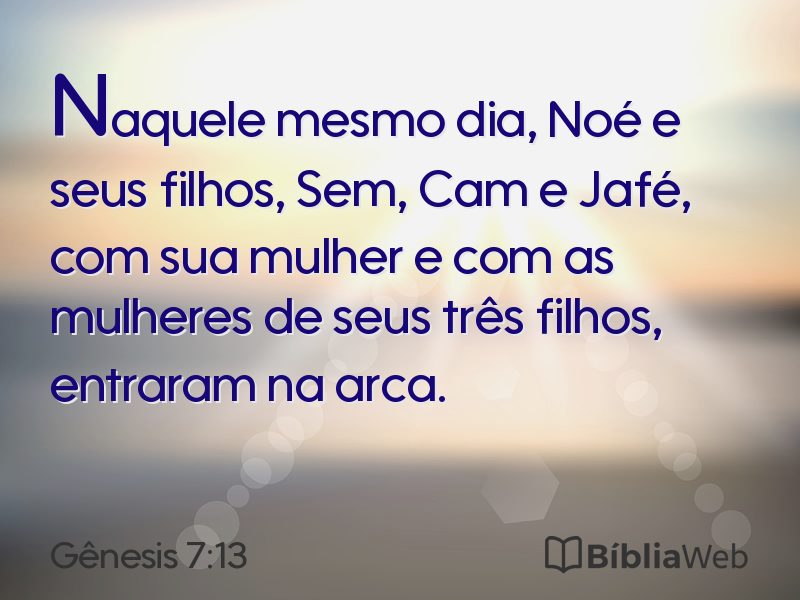 Gênesis 7:13 em imagem para compartilhar