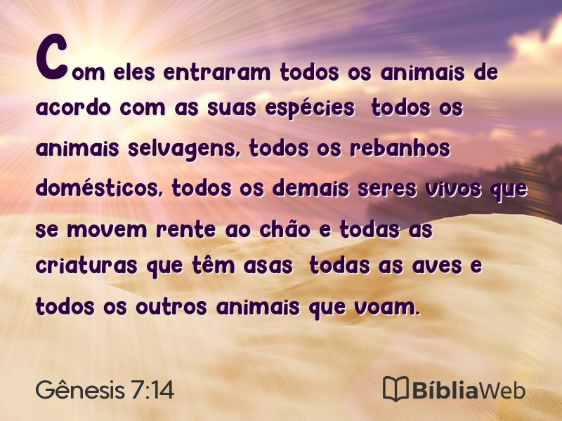 Gênesis 7:14 em imagem para compartilhar