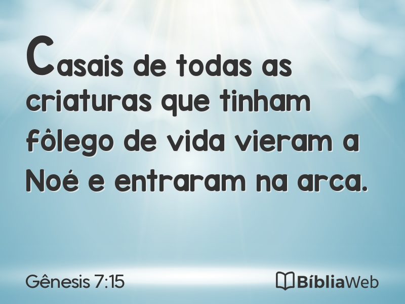 Gênesis 7:15 em imagem para compartilhar