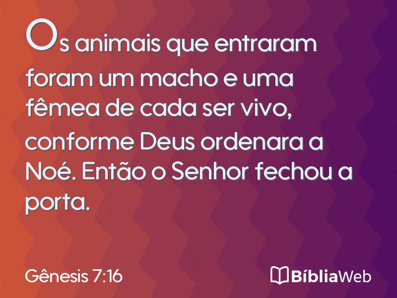 Gênesis 7:16 em imagem para compartilhar