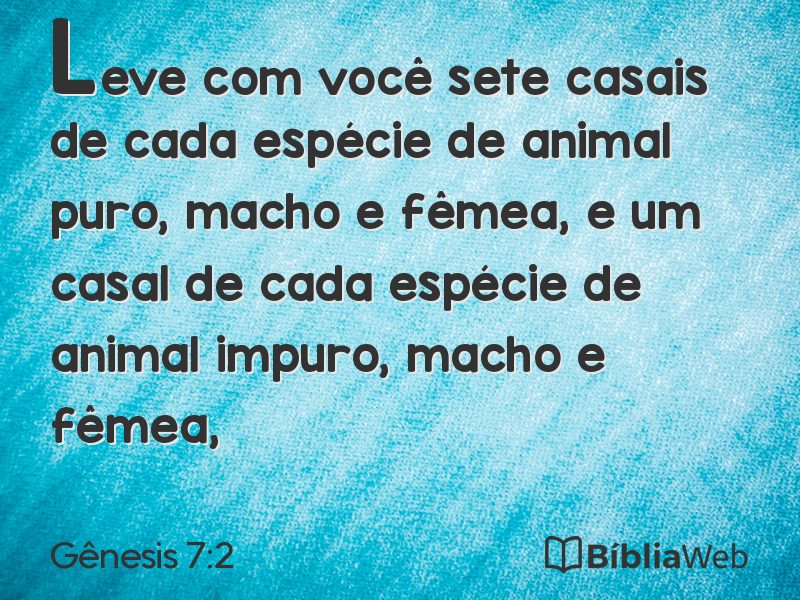 Gênesis 7:2 em imagem para compartilhar