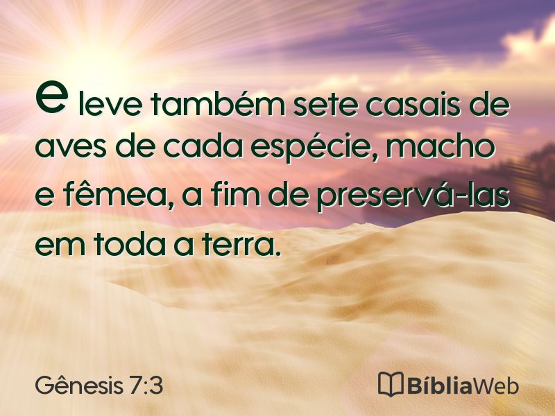 Gênesis 7:3 em imagem para compartilhar