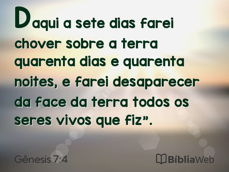 Gênesis 7:4 em imagem para compartilhar