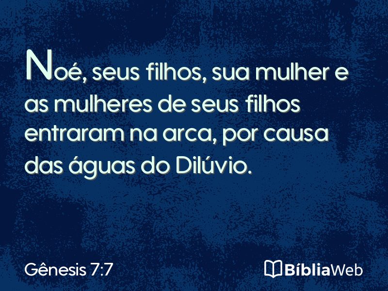 Gênesis 7:7 em imagem para compartilhar