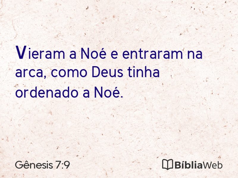 Gênesis 7:9 em imagem para compartilhar